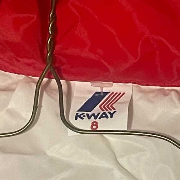 Vintage 70s K Way Windbreaker red & white size large NWT - Picture 7 of 9